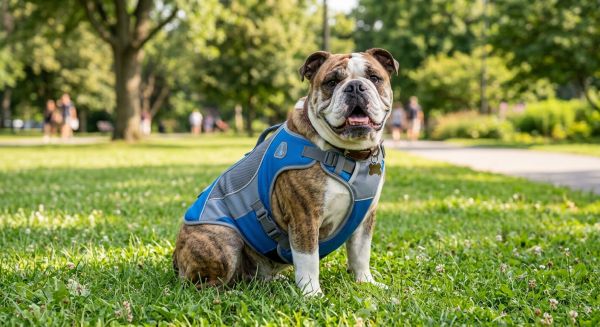 What are the best cooling vests for an English Bulldog prone to overheating?