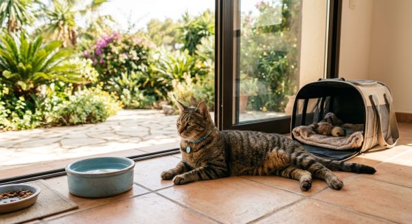 What are the most effective techniques for acclimating a cat to a new climate after relocation?